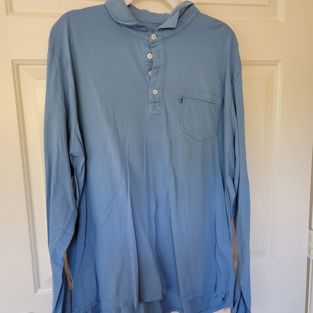 johnnie-O Light Blue Long Sleeve Henley